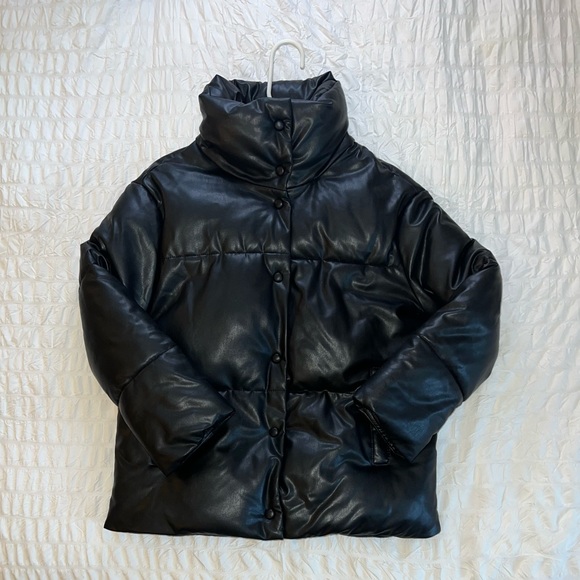 Leather Puffer Jacket - Picture 2 of 3
